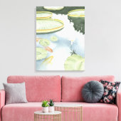 Koi-Teich-Reflektion mit Fisch und Lilien Leinwanddruck (Insitu (Wohnzimmer))