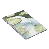 Koi-Teich-Reflektion mit Fisch und Lilien Notizblock (Rechte Seite)