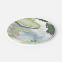 Koi-Teich-Reflektion mit Fisch und Lilien