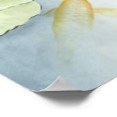 Koi-Teich-Reflektion mit Fisch und Lilien Poster (Ecke)