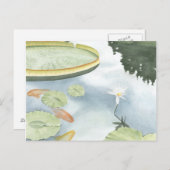 Koi-Teich-Reflektion mit Fisch und Lilien Postkarte (Vorne/Hinten)