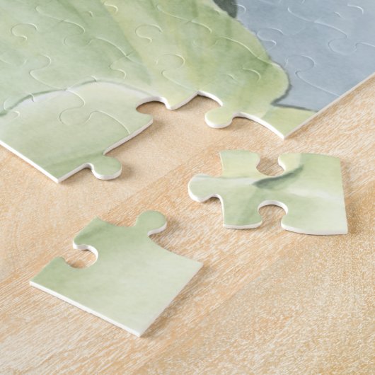 Koi-Teich-Reflektion mit Fisch und Lilien Puzzle (Seite)