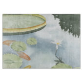 Koi-Teich-Reflektion mit Fisch und Lilien Schneidebrett (Vorderseite)
