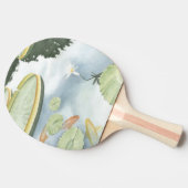 Koi-Teich-Reflektion mit Fisch und Lilien Tischtennis Schläger (Seitenansicht)