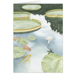 Koi Teich-Reflexion mit Fischen und Lilien