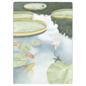 Koi Teich-Reflexion mit Fischen und Lilien Klemmbrett (Rückseite)
