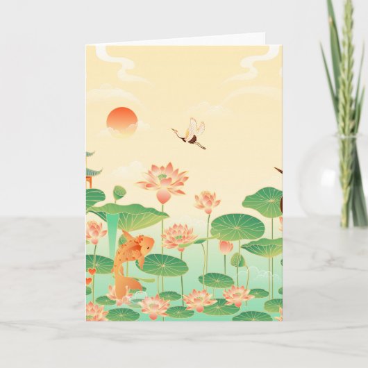 Koi Teich und Wasserlilien Kunst und Kultur Karte (Vorderseite)
