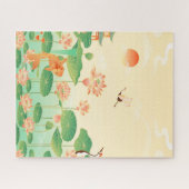 Koi Teich und Wasserlilien Kunst und Kultur Puzzle (Horizontal)