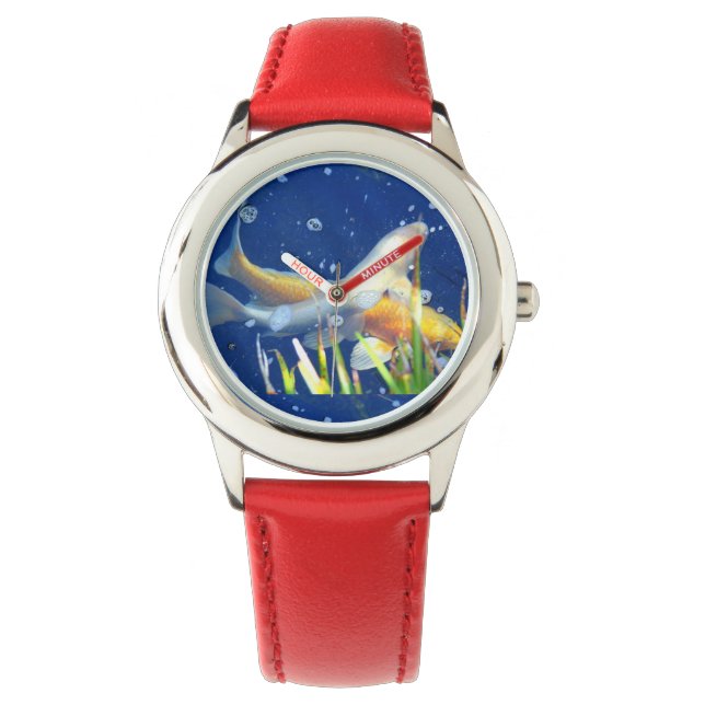 Koi-Teichwache Armbanduhr (Vorderseite)