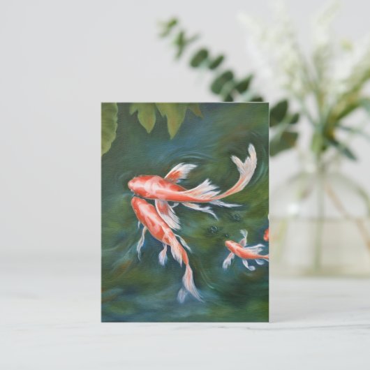 Koi Tranquility Postkarte (Stehend Vorderseite)