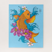 Koi und Blume Puzzle (Vertikal)