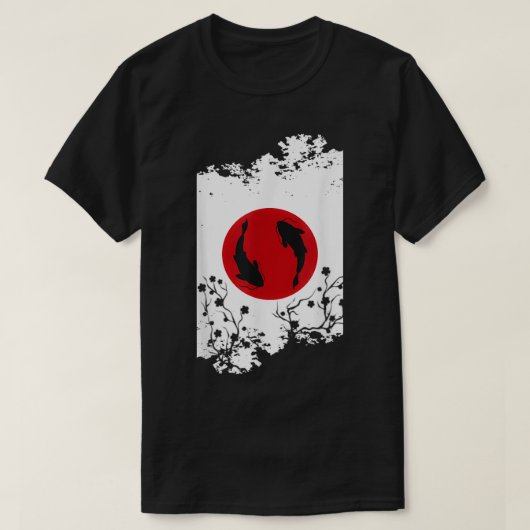 Koi und Blume T-Shirt (Design vorne)