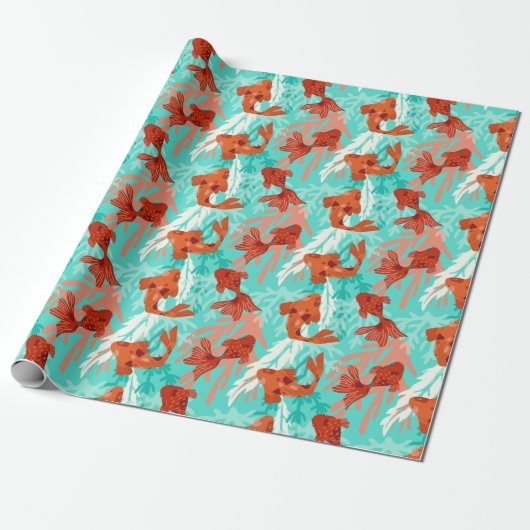 Koi und Goldfish Wrapping Paper Geschenkpapier (Ungerollt)