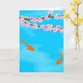 Koi und Kirschblüte-Gruß-Karte Karte (Gelbe Blume)