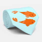 Koi und Kirschblüte Krawatte (Gerollt)