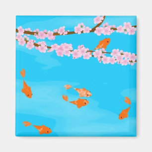 Koi und Kirschblüte-Magnet Magnet