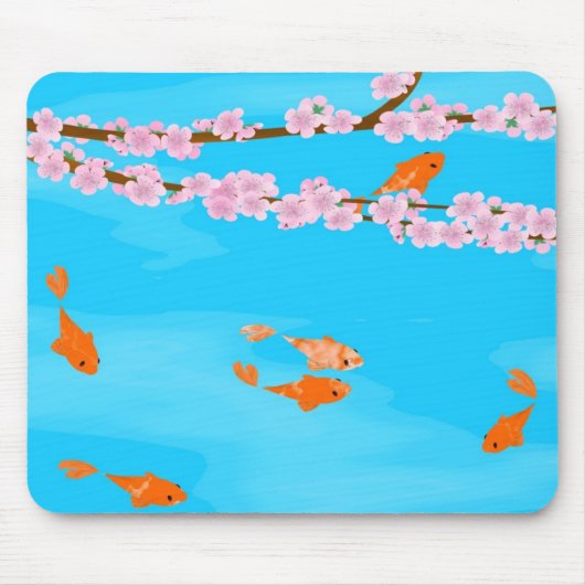 Koi und Kirschblüte Mousepad (Vorne)