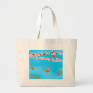 Koi und Kirschblüte-Tasche Jumbo Stoffbeutel
