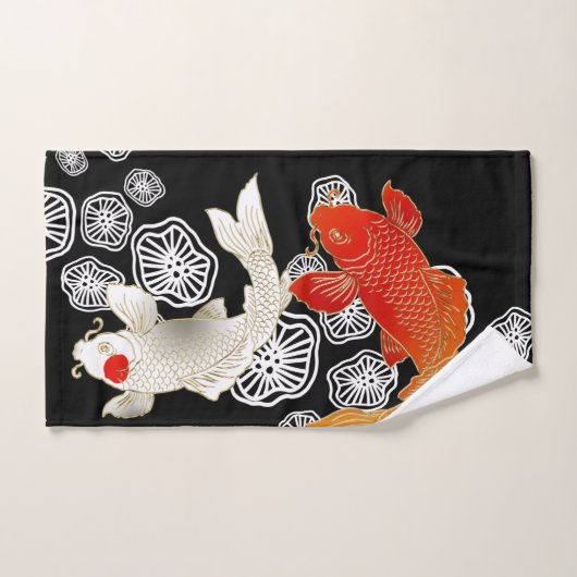 Koi und Lotus Badehandtuch Set (Handtuch)