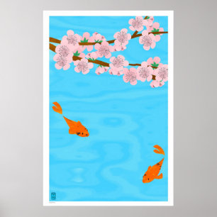 Koi und Sakura Poster