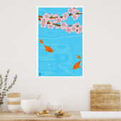 Koi und Sakura Poster (Küche)