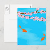 Koi und Sakura Postkarte (Vorne/Hinten)