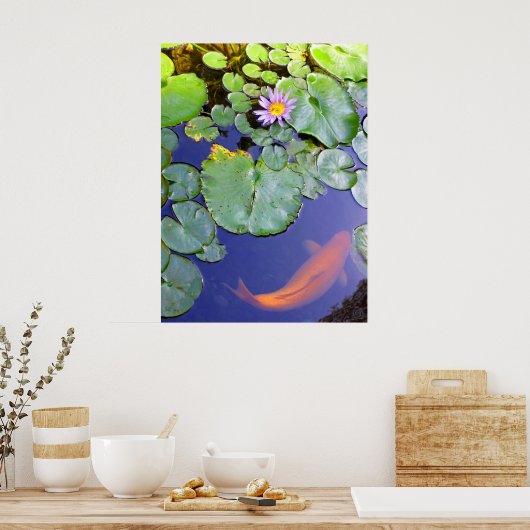 Koi und Wasserlilie Poster (Küche)