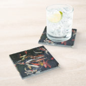 Koi - Untersetzer aus Glas (Schrägansicht)