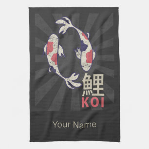 Koi Vintag Nishikigoi Japanischer Karpfen für Aqua Geschirrtuch