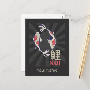 Koi Vintage Nishikigoi Japanischer Karpfen für Aqu Feiertagspostkarte