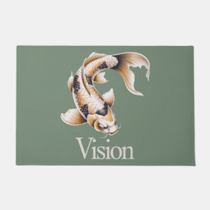 Koi Vision Symbol Zweck Zen inspirierter Eingangss Fußmatte