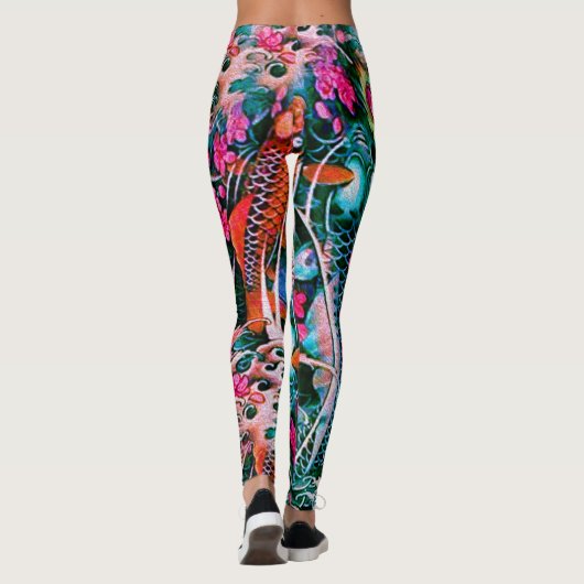 Koi Wasserfall Leggings (Rückseite)