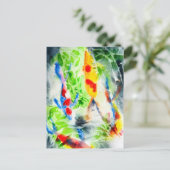 Koi Watercolor Fisch Kunst und Kunst Postkarte (Stehend Vorderseite)