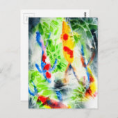 Koi Watercolor Fisch Kunst und Kunst Postkarte (Vorne/Hinten)