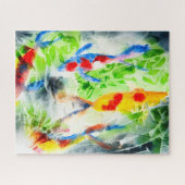 Koi Watercolor Fisch Kunst und Kunst Puzzle (Horizontal)