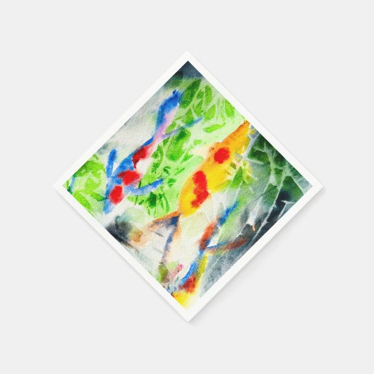 Koi Watercolor Fisch Kunst und Kunst Serviette (Ecke)
