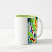 Koi Watercolor Fisch Kunst und Kunst Zweifarbige Tasse (VorderseiteRechts)