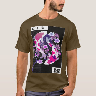 Koi Yin Yang Cherry Blossom Moon Blume Japanisch K T-Shirt
