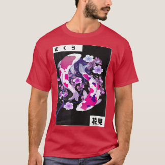 Koi Yin Yang Cherry Blossom Moon Flower Japanese K T-Shirt