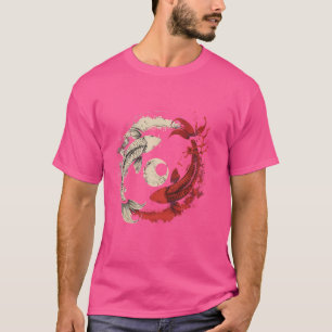 Koi Yin Yang Koi Fisch Japanischer Koi Carp Fisch  T-Shirt