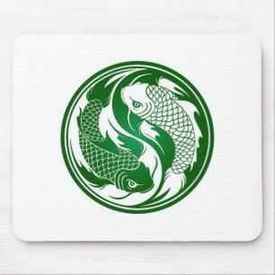 koi yin Yang-Weiß green.jpg Mousepad
