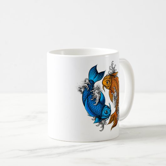 Koi Ying Yang Kaffeetasse (VorderseiteRechts)