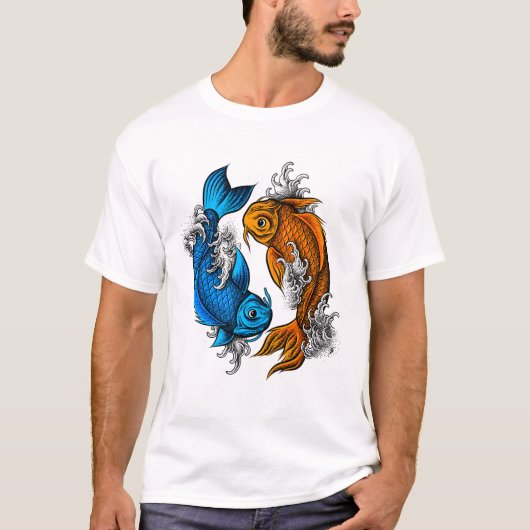 Koi Ying Yang Original Artwork T-Shirt (Vorderseite)