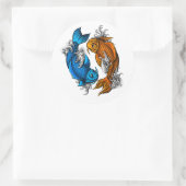 Koi Ying Yang Runder Aufkleber (Tasche)