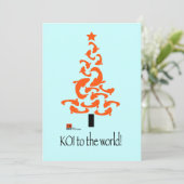 KOI zur weltweiten Weihnachtszeit-Party Einladung (Stehend Vorderseite)