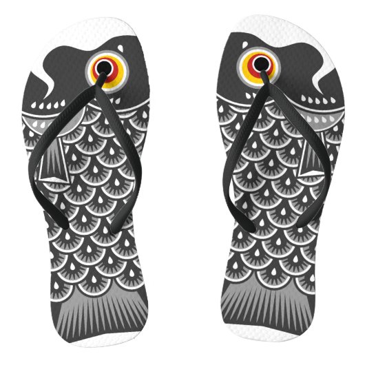 Koinobori Carp Streamer Flip Flops Badesandalen (Fußbett)