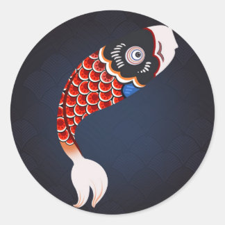Koinobori - Japanische Flagge Runder Aufkleber