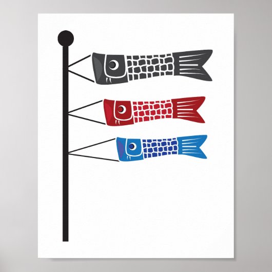 Koinobori oder Karpfenwimpel Poster (Vorne)