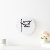 Koinobori oder Karpfenwimpel Runde Wanduhr (Zuhause)