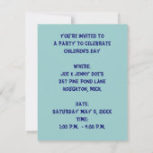 KOINOBORI STREAMERT KINDERTAGINVITATIONEN EINLADUNG (Rückseite)